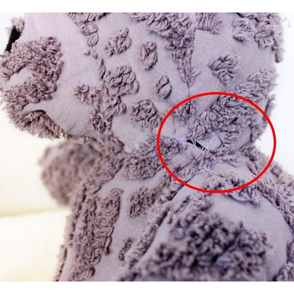 VTG Handmade 19" Purple Chenille Sitting Teddy Bear Plush Stuffed Animal Toy - Picture 13 of 14